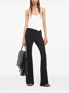 Courrèges twist-front bootcut wool trousers - Zwart