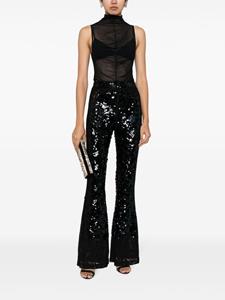 cynthiarowley Cynthia Rowley high-waisted sequinned flared trousers - Zwart
