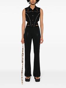 versacejeanscouture Versace Jeans Couture Broek verfraaid met stras - Zwart