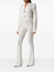 philippplein Philipp Plein Gebreide broek met monogram - Wit