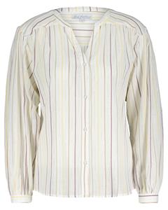 Red Button Blouse srb4243 lurex stripe ecru