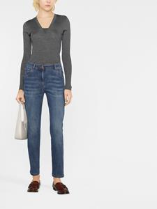 brunellocucinelli Brunello Cucinelli Jeans met gerafelde afwerking - Blauw