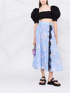 Ulyana Sergeenko Rok met bloemenprint - Blauw