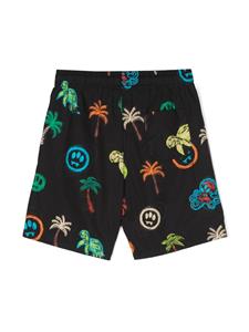 Barrow kids Shorts met palmboomprint - Zwart