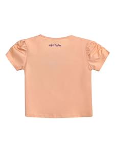 mimitutu Mimi Tutu T-shirt met vlinderapplicatie - Beige