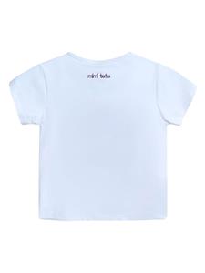 mimitutu Mimi Tutu T-shirt met zwaan applicatie - Wit