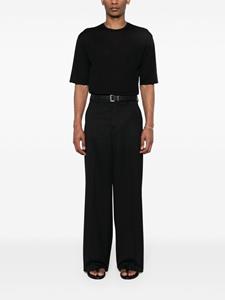 Saint Laurent straight-hem knitted T-shirt - Zwart