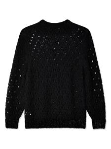 Simone Rocha tinsel-trim open-knit jumper - Zwart