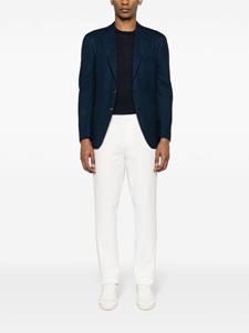 Nuur Linnen trui met korte mouwen - Blauw