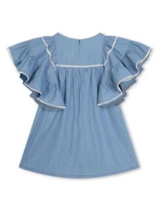 chloékids Chloé Kids Jurk met ruches - Blauw