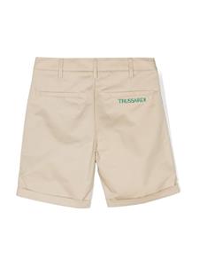 trussardijunior TRUSSARDI JUNIOR Katoenen shorts met geborduurd logo - Beige