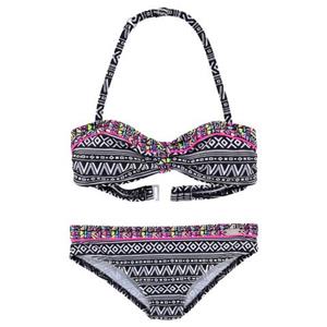 Buffalo Bandeaubikini met etnoprint en contrastdetails