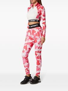 pleinsport Plein Sport Legging met camouflageprint en logoband - Roze