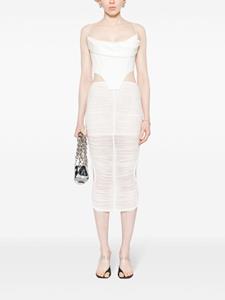 Mugler Midi-rok met ruches - Wit