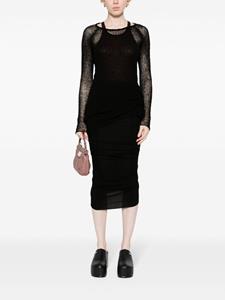 rickowens Rick Owens Shrimp midi-rok met ruches - Zwart