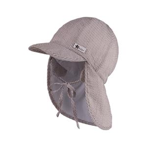 Sterntaler Peaked cap met nekbescherming seersucker lichtbruin