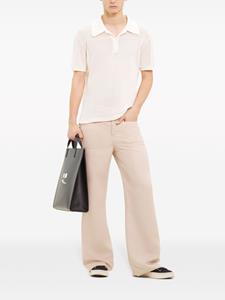 Courrèges Mesh poloshirt met logopatch - Beige