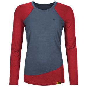 Grüezi Bag - Women's Woodwool Longsleeve Lady Phillippa - Merinoshirt, blauw/rood