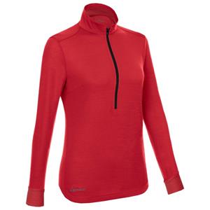 LaMunt - Women's Alexandra L/S Zip Tee - Merinolongsleeve, rood