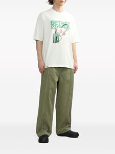 fivecm FIVE CM Katoenen broek met wijde pijpen - Groen