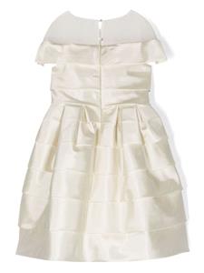 marchesakidscouture MARCHESA KIDS COUTURE Jurk met ruches en strikdetail - Beige