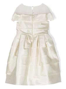 MARCHESA KIDS COUTURE bow-detail ruffled dress - Beige