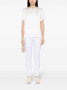 fabianafilippi Fabiana Filippi Satijnen blouse met contrasterende hals - Wit