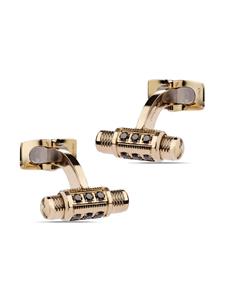 officinabernardi Officina Bernardi 18kt geelgouden Lumen manchetknopen met diamant