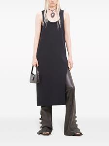 Courrèges Twill midi-jurk met logopatch - Zwart