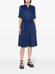 laurenralphlauren Lauren Ralph Lauren Wakana linnen midi-blousejurk - Blauw