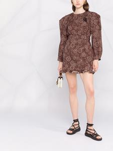 ulyanasergeenko Ulyana Sergeenko Mini-jurk met logoprint - Bruin