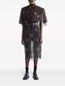 Prada Midi-kokerrok met abstracte print - Zwart