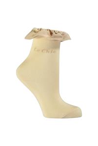 Le Chic Meisjes sokken met tule raven licht cappuccino
