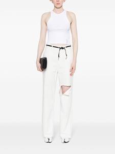 Rokh High waist jeans met wijde pijpen - Wit