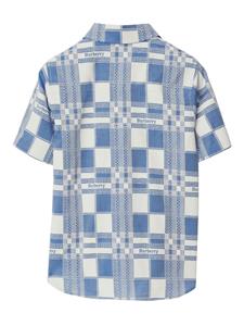 Burberry Kids Geruit shirt - Blauw