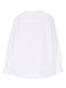 Aspesi Kids band-collar linen blend shirt - Wit