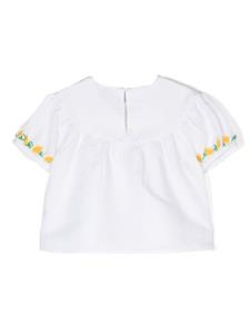 stellamccartneykids Stella McCartney Kids Shirt met geborduurde bloemen - Wit