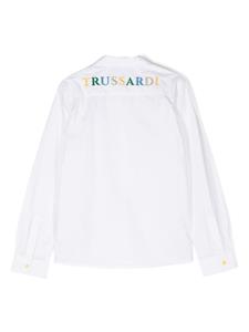 trussardijunior TRUSSARDI JUNIOR Katoenen shirt met geborduurd logo - Wit