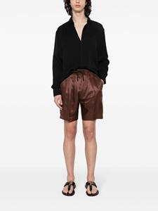 tomford TOM FORD Geplooide twill shorts - Bruin