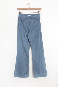 Betim Gestreepte High Waist Wide Leg Jeans