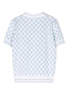 Versace Kids Geruit katoenen poloshirt - Wit