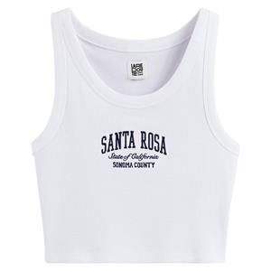 LA REDOUTE COLLECTIONS Cropped tanktop, geborduurde tekst