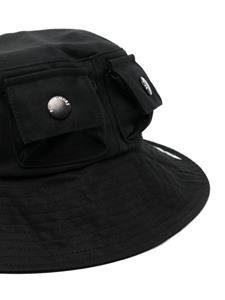 mostlyheardrarelyseen Mostly Heard Rarely Seen Katoenen vissershoed met geborduurd logo - Zwart