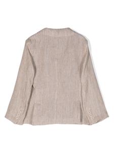 Il Gufo Linnen blazer met enkele rij knopen - Beige