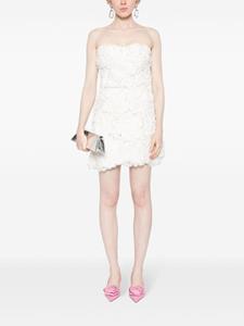 Ermanno Scervino Kanten mini-jurk met bloemapplicatie - Wit