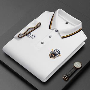 BEE 6 Zomer Koreaanse mode herenpoloshirt geborduurde reverskraag korte mouwen tops M wit