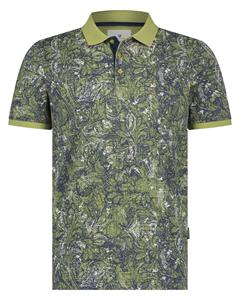 State Of Art Piqué Polo Print Groen
