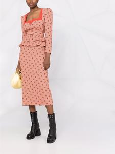 ulyanasergeenko Ulyana Sergeenko Rok met grafische print - Beige