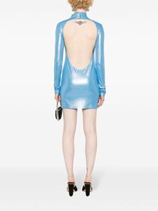 theandamane THE ANDAMANE Parker midi-jurk met open rug - Blauw