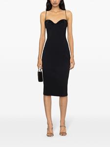 chiarabonilapetiterobe CHIARA BONI La Petite Robe Midi-jurk verfraaid met kristallen - Zwart